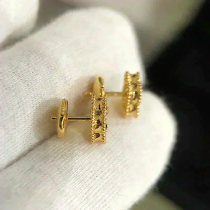[⭐Aura]CLOVER MINI 9.5MM MALACHITE  EARRINGS