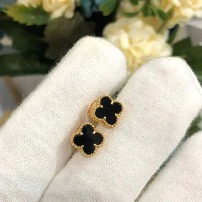 [⭐Aura]CLOVER MINI 9.5MM BLACK MOP EARRINGS