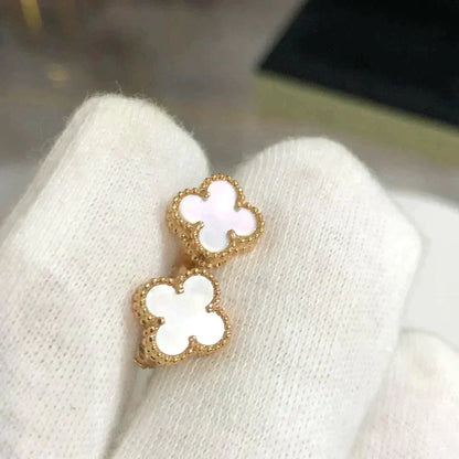 [⭐Aura]CLOVER MINI 9.5MM WHITE MOP EARRINGS