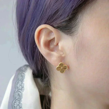 [⭐Aura]CLOVER MEDIUM 1 MOTIFS LASER EARRINGS