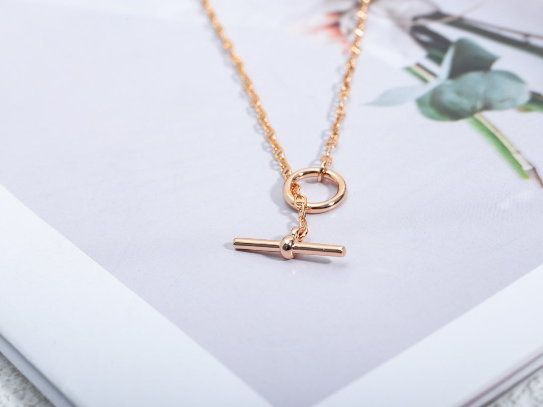 [⭐Aura]ECHAPPEE NECKLACE PINK GOLD