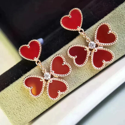 [⭐Aura]SWEET CLOVER CARNELIAN EARRINGS
