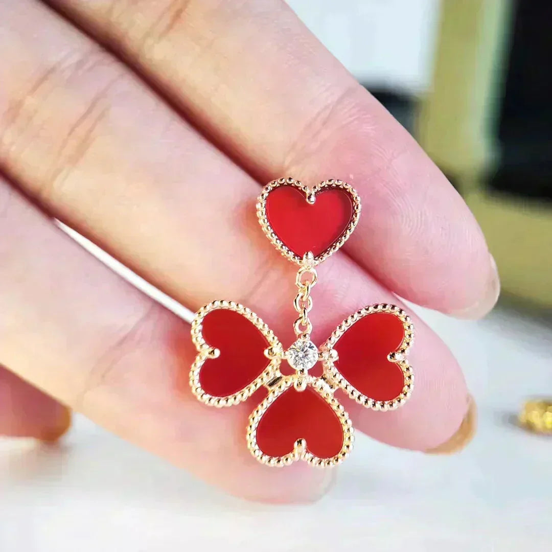 [⭐Aura]SWEET CLOVER CARNELIAN EARRINGS