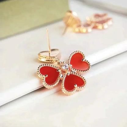 [⭐Aura]SWEET CLOVER CARNELIAN EARRINGS