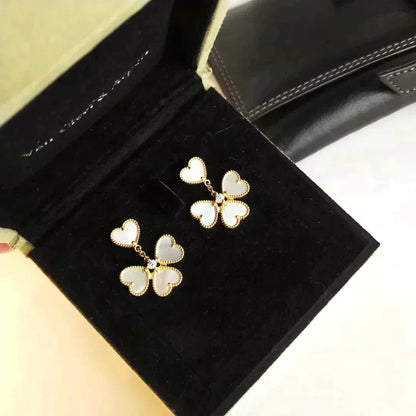 [⭐Aura]CLOVER SWEET WHITE MOP EARRINGS