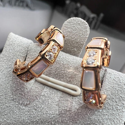 [⭐Aura]SERPENTI MOP PINK GOLD EARRINGS