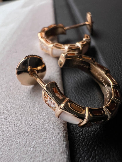 [⭐Aura]SERPENTI MOP PINK GOLD EARRINGS