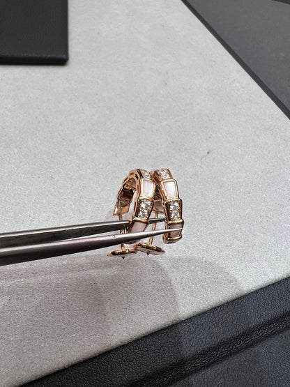 [⭐Aura]SERPENTI MOP PINK GOLD EARRINGS