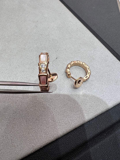 [⭐Aura]SERPENTI MOP PINK GOLD EARRINGS