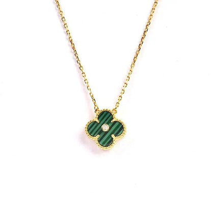 [⭐Aura]CLOVER 15MM DIAMOND TURQUOISE NECKLACE