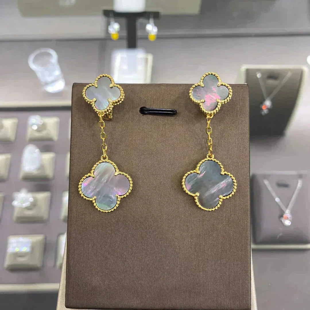 [⭐Aura]CLOVER 2 MOTIFS  EARRINGS (MULTIPLE CHOICESC