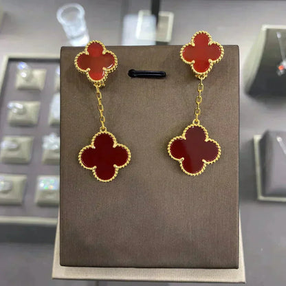 [⭐Aura]CLOVER 2 MOTIFS  EARRINGS (MULTIPLE CHOICESC