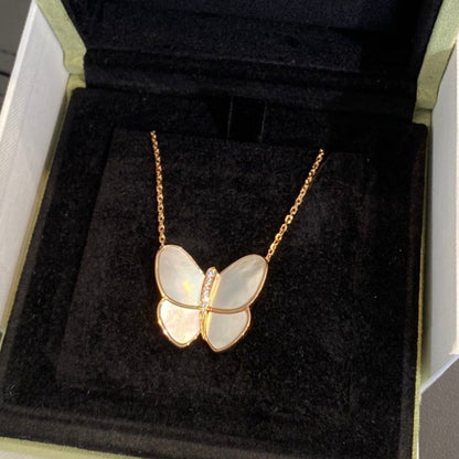 [⭐Aura]BUTTERFLY GOLD MOP DIAMOND NECKLACE