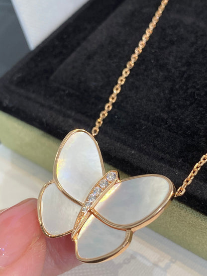 [⭐Aura]BUTTERFLY GOLD MOP DIAMOND NECKLACE