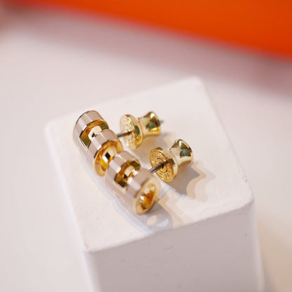 [⭐Aura]MINI POP H GOLD EARRINGS GREY