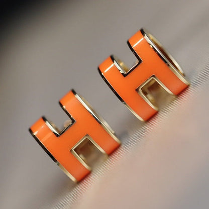[⭐Aura]MINI POP H EARRINGS ORANGE