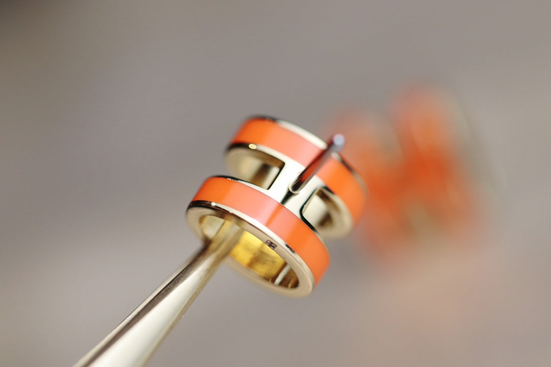 [⭐Aura]MINI POP H EARRINGS ORANGE