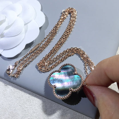 [⭐Aura]CLOVER 25MM GOLD DARK MOP BIG CLOVER NECKLACE