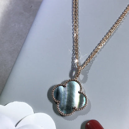 [⭐Aura]CLOVER 25MM GOLD DARK MOP BIG CLOVER NECKLACE