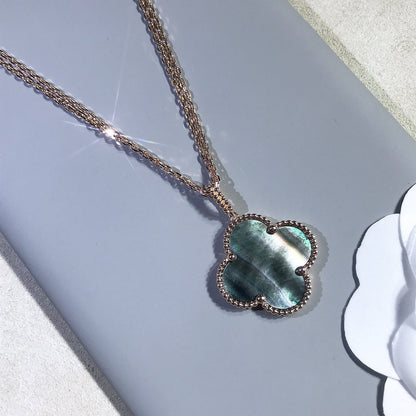 [⭐Aura]CLOVER 25MM GOLD DARK MOP BIG CLOVER NECKLACE