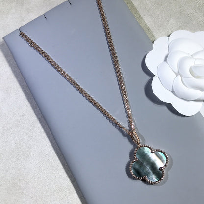 [⭐Aura]CLOVER 25MM GOLD DARK MOP BIG CLOVER NECKLACE