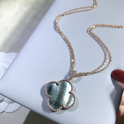 [⭐Aura]CLOVER 25MM GOLD DARK MOP BIG CLOVER NECKLACE