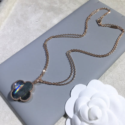 [⭐Aura]CLOVER 25MM GOLD DARK MOP BIG CLOVER NECKLACE