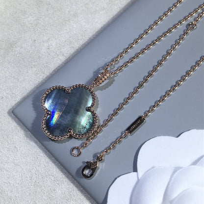 [⭐Aura]CLOVER 25MM GOLD DARK MOP BIG CLOVER NECKLACE