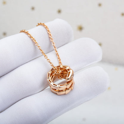 [⭐Aura]SERPENTI PINK GOLD NECKLACE DIAMOND