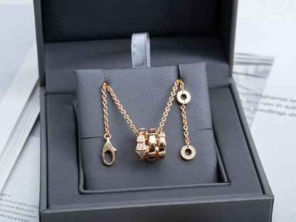 [⭐Aura]SERPENTI PINK GOLD NECKLACE DIAMOND