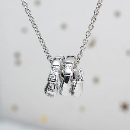 [⭐Aura]SERPENTI SILVER NECKLACE DIAMOND