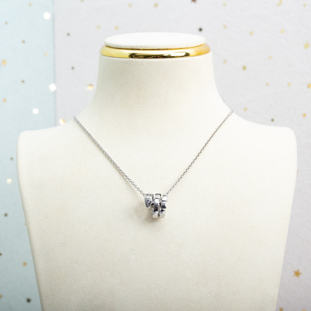 [⭐Aura]SERPENTI SILVER NECKLACE DIAMOND