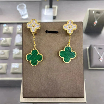 [⭐Aura]CLOVER  2 MOTIFS  DIAMOND  EARRINGS (MULTIPLE CHOICESç´