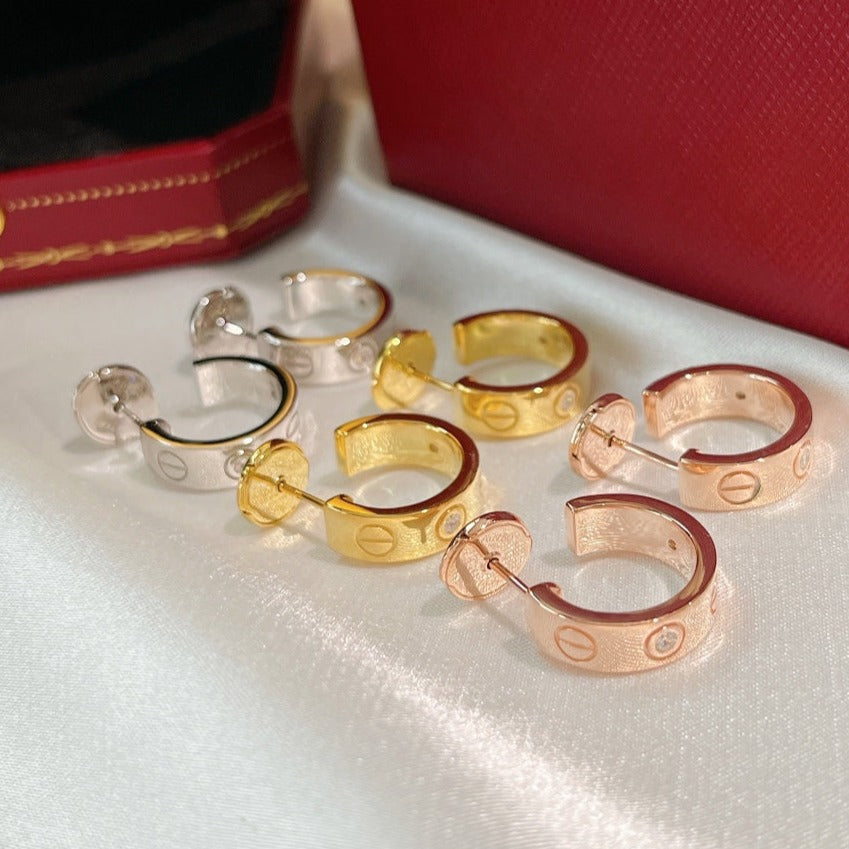 [⭐Aura]LOVE EARRINGS 5.7MM 2 DIAMONDS