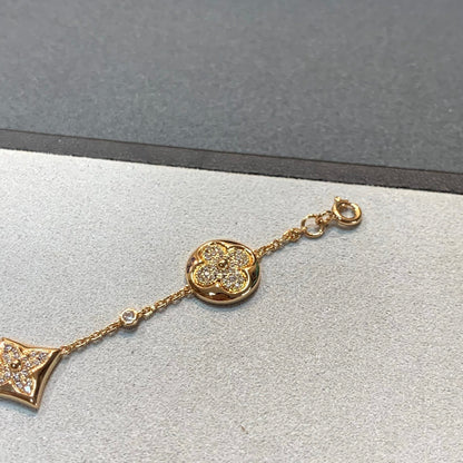[⭐Aura]STAR AND SUN 4 MOTIFS GOLD DIAMONDS BRACELET
