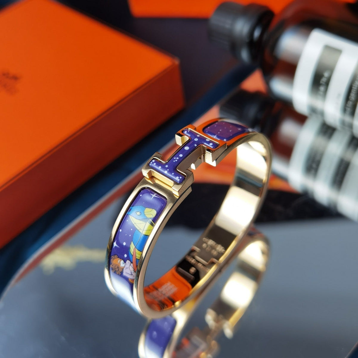 [⭐Aura]H STAR AND MOON BRACELET 12MM