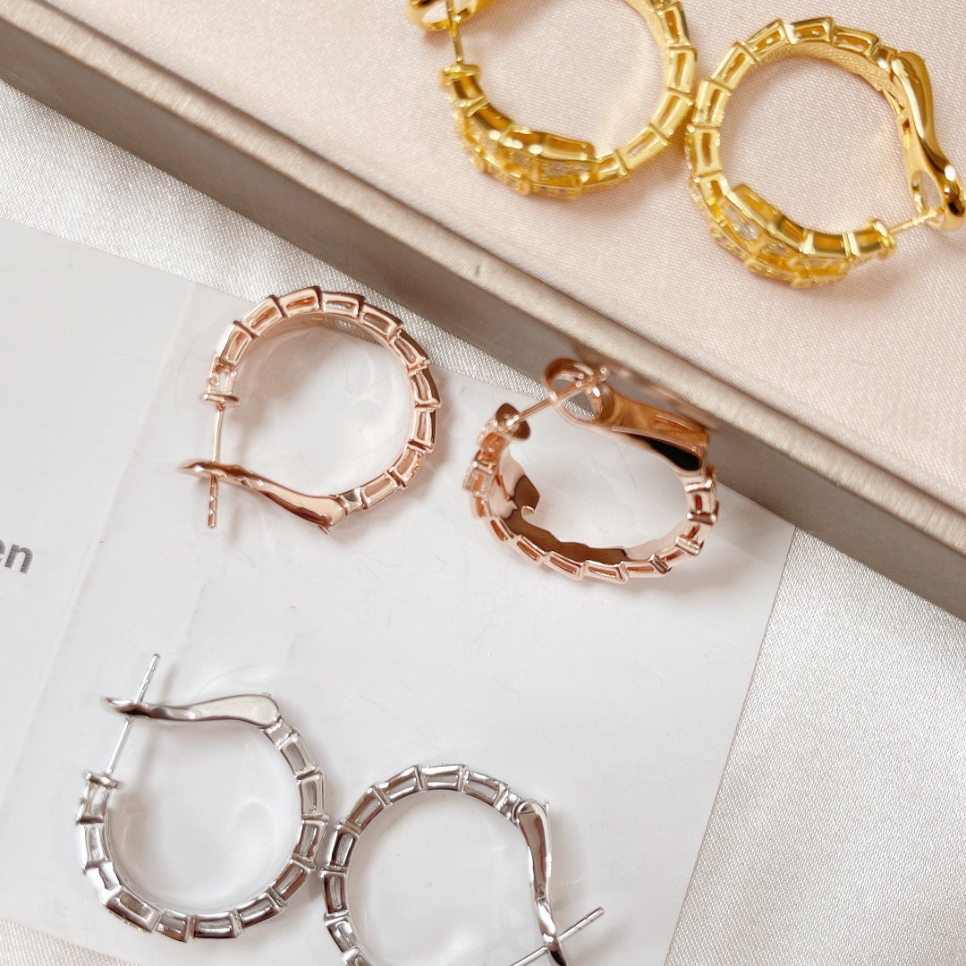 [⭐Aura]SERPENTI EARRINGS DIAMOND