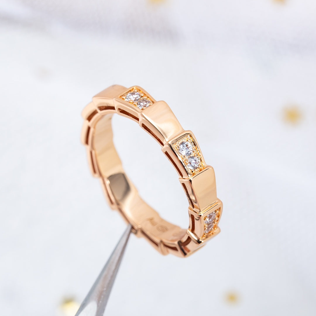 [⭐Aura]SERPENTI RING PINK GOLD  3MM