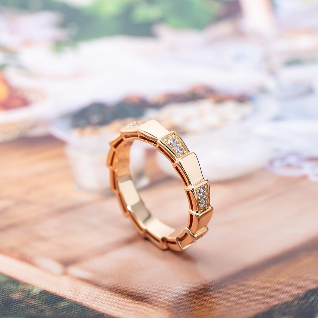 [⭐Aura]SERPENTI RING PINK GOLD  3MM