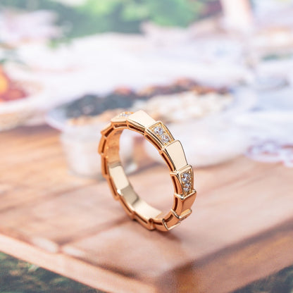 [⭐Aura]SERPENTI RING PINK GOLD  3MM