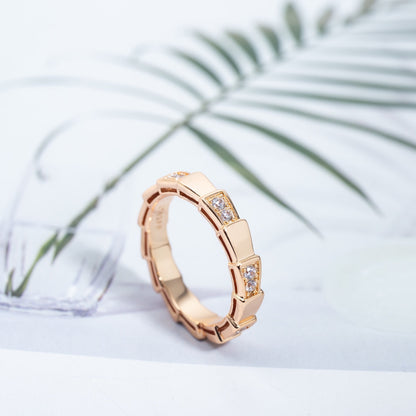 [⭐Aura]SERPENTI RING PINK GOLD  3MM