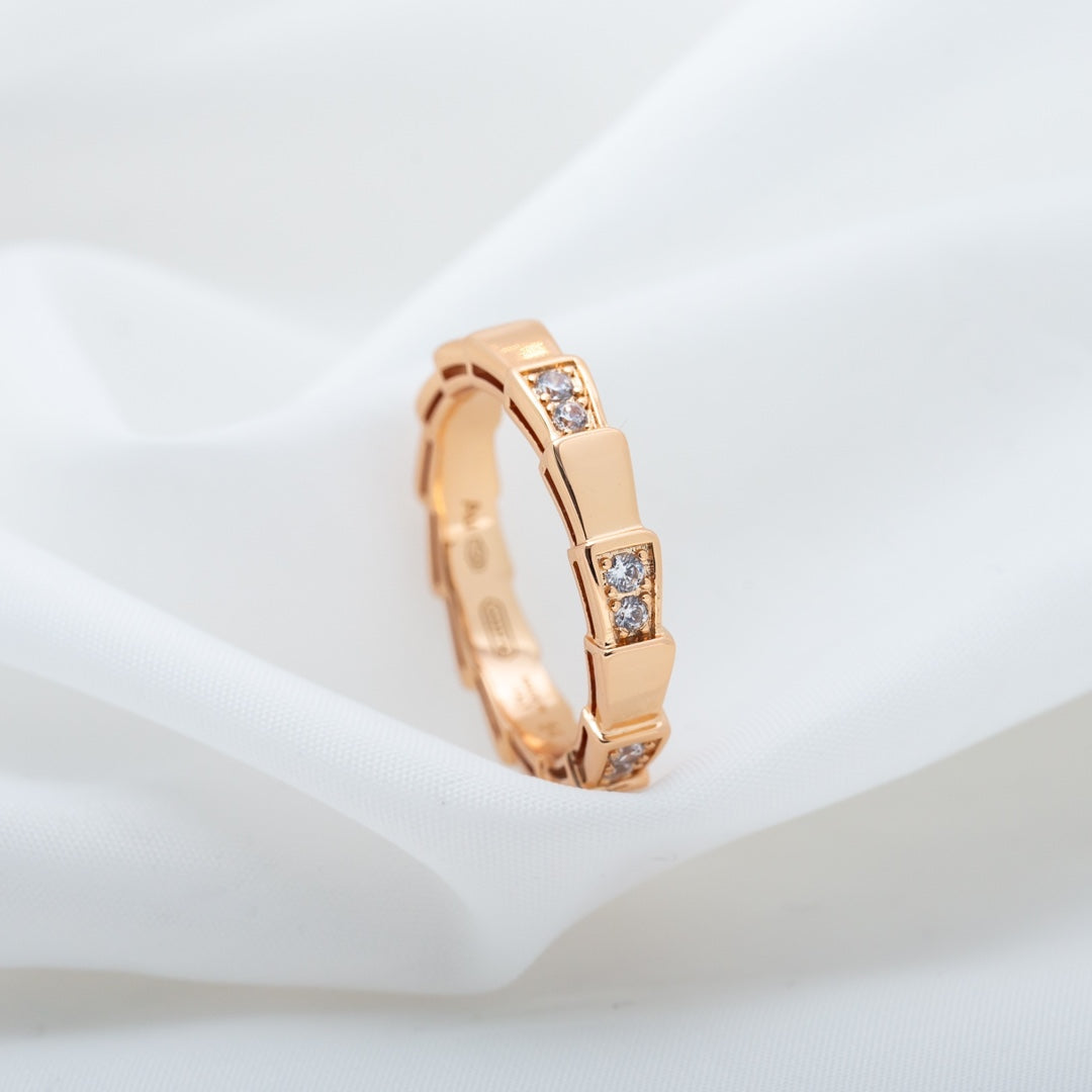 [⭐Aura]SERPENTI RING PINK GOLD  3MM