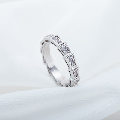 [⭐Aura]SERPENTI RING SILVER DIAMOND PAVED 3MM
