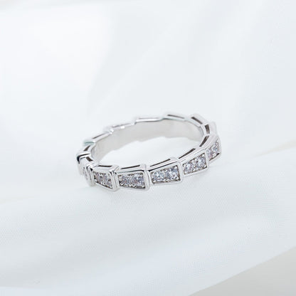[⭐Aura]SERPENTI RING SILVER DIAMOND PAVED 3MM