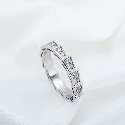 [⭐Aura]SERPENTI RING SILVER DIAMOND PAVED 3MM