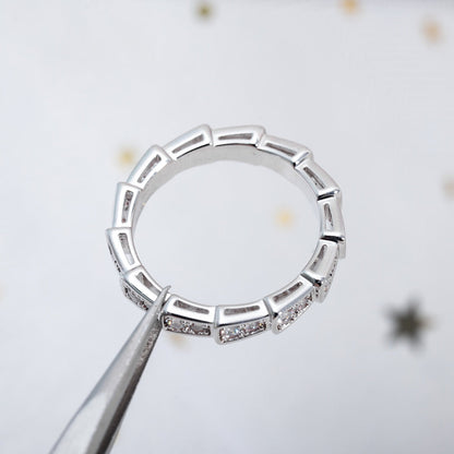 [⭐Aura]SERPENTI RING SILVER DIAMOND PAVED 3MM