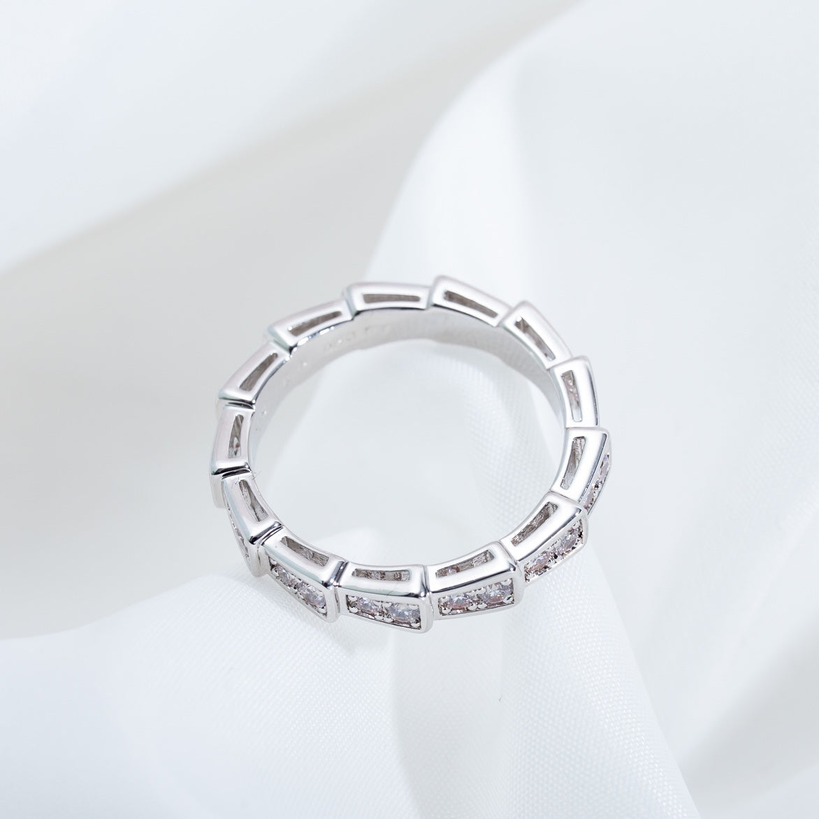 [⭐Aura]SERPENTI RING SILVER DIAMOND PAVED 3MM