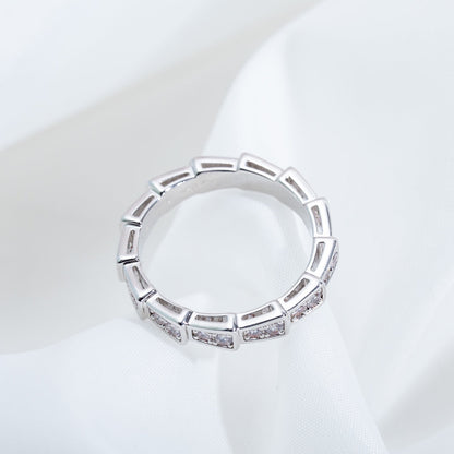 [⭐Aura]SERPENTI RING SILVER DIAMOND PAVED 3MM