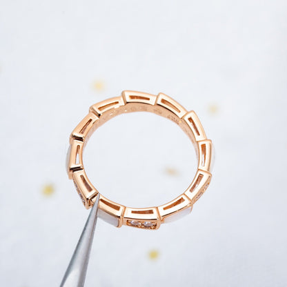 [⭐Aura]SERPENTI RING PINK GOLD DIAMOND MOP 3MM