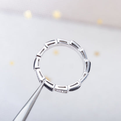 [⭐Aura]SERPENTI RING SILVER  DIAMOND BLACK MOP 3MM